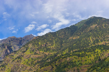 Fototapeta na wymiar stunning mountain landscape of Nepal, Annapurna hiking
