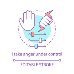 Anger control concept icon