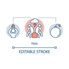 Hate emotion concept icon