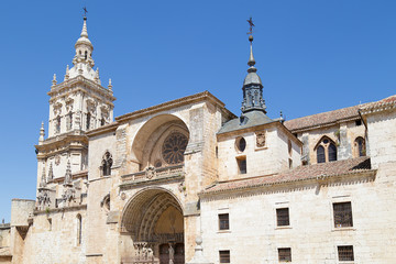 Fototapeta na wymiar Facade of the Burgo de Osma Cathedral, Soria, Castile and Leon, Spain