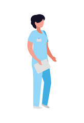 female medicine worker with uniform character