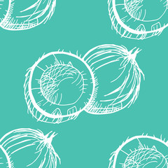 coconut exotic, tropical seamless pattern