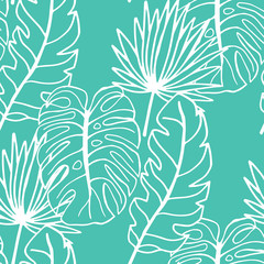 seamless floral pattern tropical palm leaves