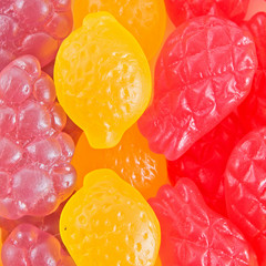 fruit  gummy candies background