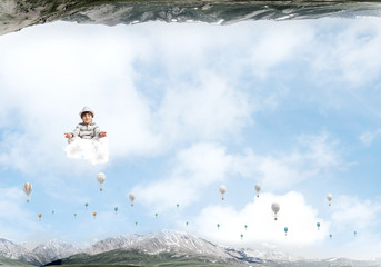 Young boy keeping mind conscious.