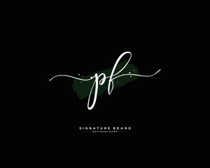 P F PF initial logo handwriting  template vector