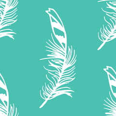 feather seamless pattern hand drawn sketch