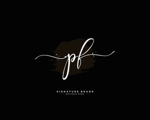 P F PF initial logo handwriting  template vector