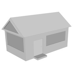 House, building, structure isolated on white background. Mansion 3D. Graphic drawing for design. Vector illustration, eps10.