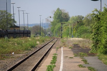 Fototapeta premium wild small town train station in the sunshine