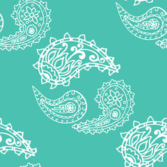 paisley seamless pattern, hand drawn indian cucumber, sketch