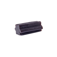 Liquorice gummy candies, isolated on white background.