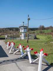 Straßensperre an der der ehemaligen DDR Grenze
