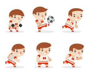 Soccer team players football sport game players cartoon kids flat design vector illustration