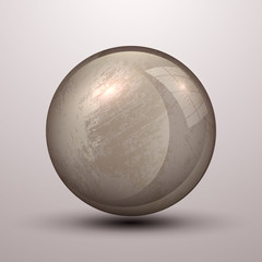 3d sphere decorated with vintage scrutched texture
