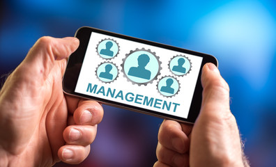 Management concept on a smartphone