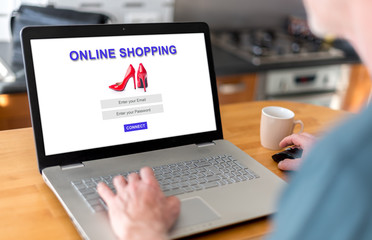 Fototapeta na wymiar Online shopping concept on a laptop