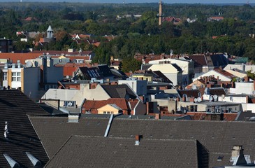 View of Berlin from the high bunker (Bunkerberg) in the People´s Park (Volkspark) Humboldthain in...