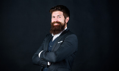 happy brutal caucasian hipster with moustache. Male formal fashion. Stylish event manager. Businessman in suit. happy mature hipster with beard. event manager. Bearded man event manager