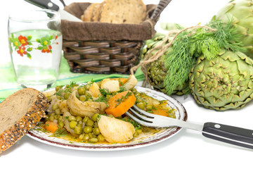 Greek cuisine. The stewed vegetables.