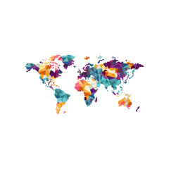 world region map globe vector