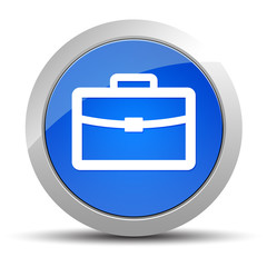 Briefcase icon blue round button illustration