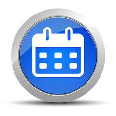 Calendar icon blue round button illustration