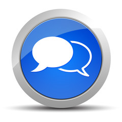 Chat icon blue round button illustration