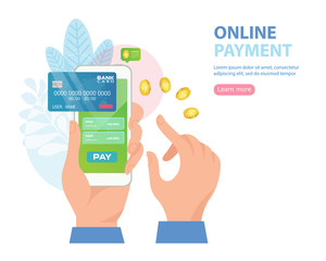  People hands holding smartphones. Flat isometric vector concept of receipt, online payment, money transfer, mobile wallet.