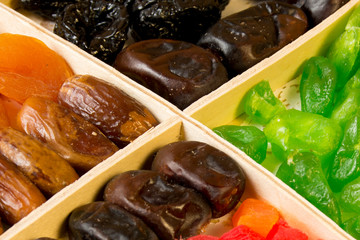 close-up of a set of oriental dried fruits