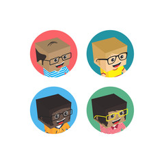 block isometric profile picture avatar