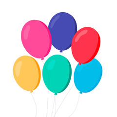 Balloons in cartoon. Flat style isolated on white background. Vector set EPS10