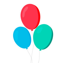 Balloons in cartoon. Flat style isolated on white background. Vector set EPS10