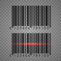 Set realistic barcode icon. A modern simple flat barcode. Marketing, the concept of the Internet. Illustration isolated on white. Vector, EPS10