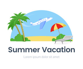Summer vacation web banner vector template