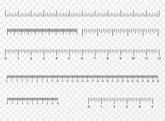 Set rulers. Inches and centimeters. Vector illustration EPS10