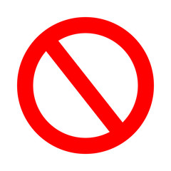 Prohibition no symbol, warning and stop sign. Vector illustration