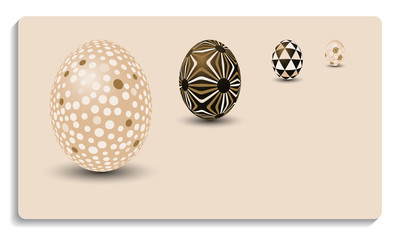 card easter decorated easter eggs standing up ivory gold