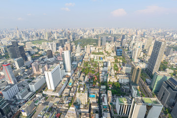Fototapeta na wymiar high view of city from rooftop floor