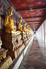 Buddha image corridor Viharn Wat Suthat temple 