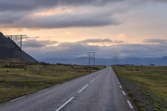 So called Ring Road near Almannaskard Tunnel in southeastern part of Iceland