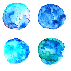 Abstract background. Watercolor blue drops. Design of cards, invitations, flyers, business cards.