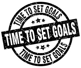 time to set goals round grunge black stamp