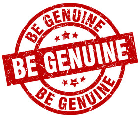 be genuine round red grunge stamp