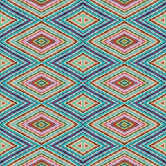 seamless diamond pattern with turquoise, greige, beige, light brown, lavender colors. repeating arabesque background for textile fashion, digital printing, postcards or wallpaper design.