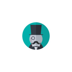 retro gentleman avatar portrait profile picture icon
