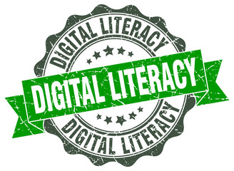 digital literacy stamp. sign. seal
