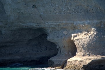 Big rock close-up in the Mediterranean Sea.