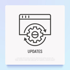 Updates, reload thin line icon. Modern vector illustration.