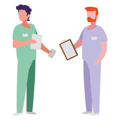 male medicine workers with uniforms